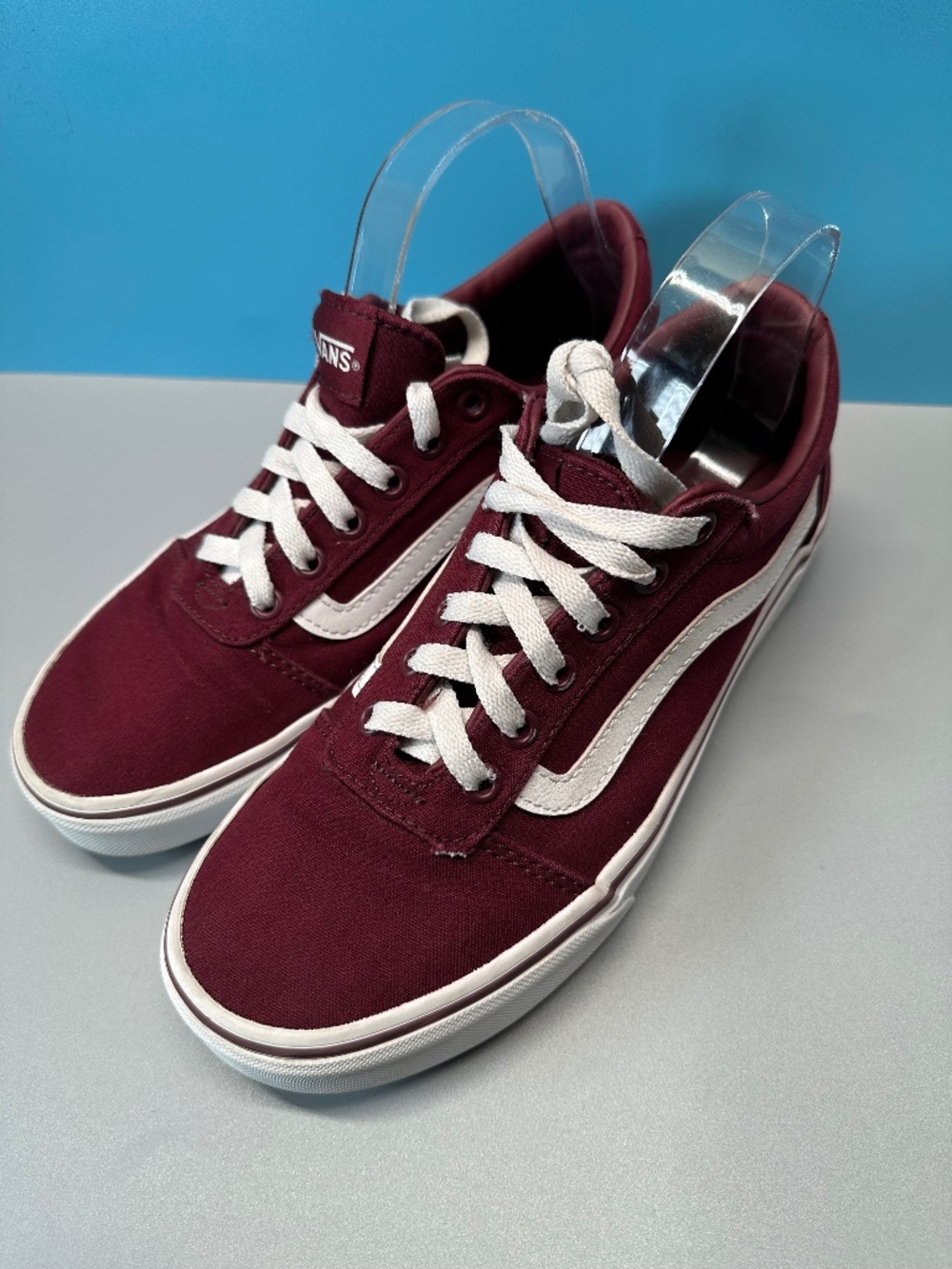 Vans Ward Burgundy Low Top Sneakers - Size 8.5 Y2K Grunge
